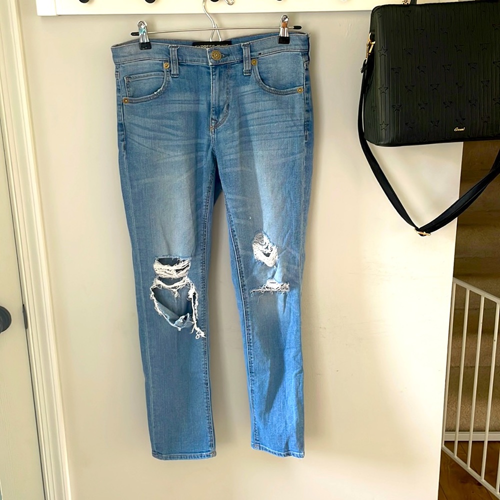 Express girlfriend distressed jeans